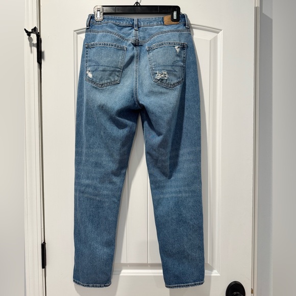 American Eagle Outfitters Ripped Blue Mom Jeans - Picture 2 of 5